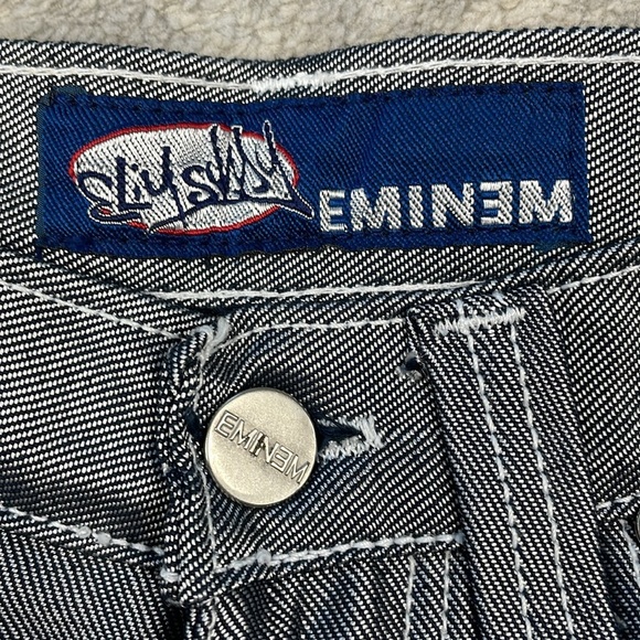 Vintage Deadstock Slim Shady Eminem 90s Baggy Wide Leg Carpenter Jeans Silver 30 - Picture 8 of 16